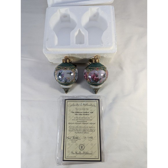 Lena Liu Treasury Of Jeweled Hummingbirds Ornaments Set 7 Bradford Editions 1999 - Picture 1 of 15